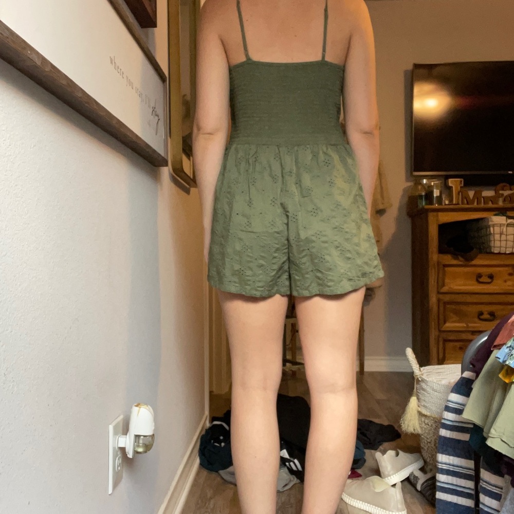 NWT hunter green aerie romper